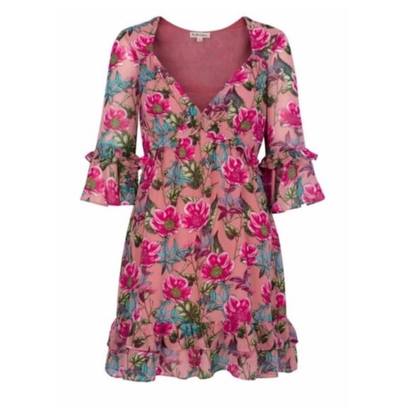 For Love And Lemons Churro Mini Dress in Pink Flamenco XS - Picture 2 of 12